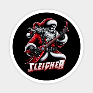 Sleigher Santa Claus Rock Christmas Magnet